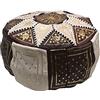 Horus Artesanía de Egipto Pouf Pouf fassi marocchino in vera pelle fatto a mano dai migliori artigiani di Fez, vuoto, imbottitura non inclusa, utile per sedersi, poggiapiedi o decorazione orientale