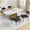 Relbiety Set di 4 Sedie da Pranzo Imbottite in Tessuto Bouclé con Gambe in Metallo,Sedie da Cucina Moderne Sedia da Soggiorno con Braccioli Dorati Confortevoli per Cucina, Sala da Pranzo,Nero