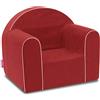Badum - Poltrona per Bambini da 1 Anno - Poltrona per Bambini - Stabile, Comoda, in Schiuma - con Rivestimento Sfoderabile - Regalo per il 1° Compleanno per Bambina, Bambino - Rosso