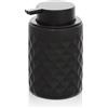 Inbagno Dispenser Sapone Nero 350 ml, Ceramica Colore Nero, Linea Cristal