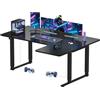 SANODESK Scrivania Elettrica a 2 Motori, Gaming, Altezza Regolabile con 4 Gambe 180x110 cm, 4 Memorie, Promemoria Sedentarietà, Nero
