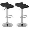 WOLTU Sgabelli da Cucina Set di 2, Sgabelli da Bar, Altezza Regolabile, Girevoli a 360°, PU, Struttura in Metallo, Soggiorno, Bar, Caffè, Nero