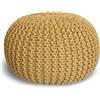 Casamia Pouf Ø 55 cm Pouf a maglia per seduta/cuscino da pavimento, 45 cm, per interni, diametro 45 cm, colore giallo