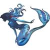 TOYANDONA Decorazione da Muro Sirena Elegante in Ferro Blu per Patio e Interni, Facile da Installare e Versatile per Giardino e Casa