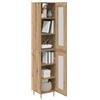 vidaXL Credenza 2 pcs Rovere artigianale Vetro, Mobile da soggiorno, buffet moderno, design rettangolare, ampio spazio, sideboard contemporanea
