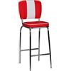 FineBuy Sgabello da Bar American Diner retrò Rosso, Altezza Seduta 76 cm | sedia da bar in stile anni 50 con schienale e poggiapiedi, sgabello da banco portata fino a 110 kg, seduta imbottito