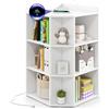 RELAX4LIFE Libreria Scaffale ad Angolo per Bambini, Libreria Angolare a 3 Livelli in Legno con Stazione di Ricarica, 2 Porte USB e 4 Prese, Adatto per Camerrata e Asilo Nido (Bianco)