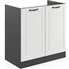 Vicco Mobile lavello cucina R-Line, Bianco rustico, 80 cm senza piano di lavoro, per la libera combinazione all'interno di sistemi cucina modulari