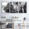 XUSANSHI HD Stampe Poster Venezia Paesaggio in Bianco e Nero Quadro su Tela Decorazioni per Camera da Letto Soggiorno Camera da Pranzo Cucina 3 Pannelli Senza Cornice 40x50cm
