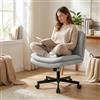 Waleaf Sedia da Ufficio Senza Braccioli, Sedia da Scrivania Girevole in Tessuto, Ruote Silenziose, Altezza Regolabile, Portata 150 kg, Sedia Ergonomica per Casa Ufficio Studio, Grigio