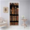 Odot Tende Oscuranti Interni con Occhielli 1 Pezzo, Tende per Porta Termica Isolante con retrò Motivo Scaffale per Libri, Tenda Divisore per Soggiorno Camera da Letto (150x180cm,Stile E)