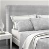 INTRECCI Copri Testata Letto Singolo, Copritestiera Letto, Copertura Testiera, Elasticizzata, Morbida, Copri Spalliera, Effetto Rilievo, Facile da Installare e Pulire. Modello: Jordie, Grigio