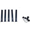 RETI PER LETTO D'AMORA RETI D'AMORA - Set 5 Piedi per Rete A DOGHE Gambe per Letto UNIVERSALI in Ferro con BULLONI Max 40cm (34CM)