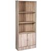 Gicos Mobile libreria Moderna 2 Ante 3 Ripiani Struttura in Legno truciolato Colore Rovere Sbiancato 60 * 24 * 170 cm TCC-750953