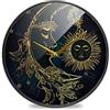 LDIYEU Luna Nera Sole Orologio da Parete Silenzioso Decorazione Non Ticchettio Orologios per Cucina Camera da Letto Home Office Scuola Decor(9.5In 11.9In)