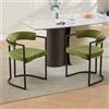 Ya-Home Set di 2 Sedie da Pranzo in Velluto Sedie da Cucina con Struttura in Metallo Sedie da Salotto con Braccioli Poltrona Imbottite per Sala da Pranzo/Soggiorno, Verde