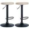 CLP Set di 2 sgabelli da bar Ponte in similpelle I Sgabello da bar girevole I Sgabello regolabile in altezza | Colore crema Materiale base Metallo nero opaco