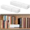 Thyle 2 set di alzate per libreria, 2 livelli, in polipropilene assemblato, per libri e collezioni, espositore salvaspazio per libri, manga, DVD, CD (bianco)
