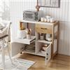 RELAX4LIFE Credenza da Cucina Salvaspazio, con Cassetti e Ante, Mobiletto Portaoggetti, Scomparti Aperti, Foro per Cavo di Alimentazione, Dispositivo Antiribaltamento, per Soggiorno, Ufficio