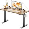 WALKINGDESK Scrivania Regolabile in Altezza, 120 x 60 cm Tavolo Elettrica con 2 Ganci, Standing Desk con Memoria per 4 Altezze, Scrivanie in Piedi in Casa con Piano Assemblato, Marrone Rustico