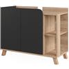Vicco Mobiletto per lavabo Karen, Sonoma/antracite, 80 x 65 cm con 2 porte, per una conservazione salvaspazio sotto il lavandino