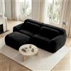 Cayipng Divano angolare-L,divano 2 posti con 1 poggiapiedi,divano modulare con 2 cuscini,Braccioli extra larghi ergonomico,imbottitura altamente elastica 32D,base antiscivolo,No assemblaggio,Sottovuoto,Nero