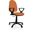 IDEALSEDIE DI GALIZIA MICHELE Sedia Da Ufficio Ergonomica Contatto Permanente E Regolabile In Altezza Sedile E Schienale Imbottiti In Tessuto Finta Pelle, certificato italiano (ARANCIO GIALLO)