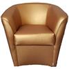 Totò Piccinni Poltrona POZZETTO Imbottita Artigianale in Ecopelle Design Made in Italy (Bronzo)