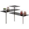 bremermann Scaffale angolare in vetro, scaffale per la cucina in vetro e acciaio inox (Nero)
