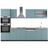 Vicco Cucina componibile R-Line, Grigio-blu, 300 cm con armadio alto, PL Rovere, adatto per combinazioni ed espansioni personalizzate