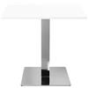 Liberoshopping Tavolo da bar quadrato con base centrale in metallo e piano laminato resistente - ideale per locali, ristoranti, pub, uso interno o esterni coperti (Gamba Argento, Bianco Frassino, 80x80)
