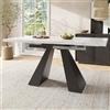 Moimhear Tavolo da pranzo telescopico e allungabile, salvaspazio per cucina, piano di lavoro (159 x 74 x 77 cm, tavolo bianco con gambe a colonna)