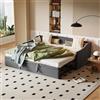 MISNODE Letto giornaliero allungabile 90/180 x 200 cm, divano letto imbottito allungabile con letto per gli ospiti, in tessuto di velluto, letto allungabile per letto matrimoniale, divano letto per adulti per