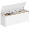 Hzuaneri 120cm Panca Contenitore, Cassapanca con doppia anta, Panca portaoggetti Salvaspazio, per Soggiorno, Ingresso e Camera da Letto, 40 x 120 x 47 cm, Bianco SB21203X