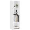 fevarbord Libreria a 4 Cubi,Libreria Mensola con 4 scomparti,Scaffale da Esposizione,Portaoggetti Autoportante,per Soggiorno,Ufficio,Camera da Letto 30 x 30 x 107 cm (Bianco)
