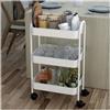 Indomita Carrello da cucina 3 ripiani in metallo con ruote Tier 45.5x32x76.4H colore bianco