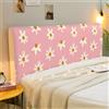 Chickwin Copertura per Testiera Letto, Fiore Copertura Testiera Letto Singolo Matrimoniale Una Piazza e Mezza, Copri Testata Elastica Antipolvere Fodera Testata Morbido (180cm,Rosa)