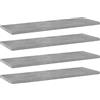 MOBCANT Ripiani per Libreria, Libreria sospesa Mensole libri Hanging shelves Mensole da muro Utilizzabile per Ufficio Cucina Camera da letto Garage 4pz Grigio Cemento 60x20x1,5cm Multistrato