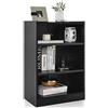 KOMFOTTEU Libreria Scaffale a 3 Livelli Aperti, Libreria Verticale Moderna con Ripiani Regolabili, Dispositivo Antiribaltamento, Mobile per Camera da Letto, Soggiorno, 50 x 30 x 75 cm (Nero)