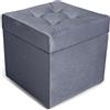MG Design Pouf contenitore imbottito 45 × 45 cm Grigio - capacità ca. 50 L, fino a 300 kg, seduta morbida, struttura solida, già montato e facile da pulire
