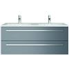 Sieper I Libato - Mobile sottolavello, 120 x 50 cm, con doppio lavabo, mobile da bagno, grigio artico