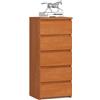 AKORD | Cassettiera a 5 Cassetti | Credenza Alta | Moderna Mobiletto per Soggiorno Sala da Pranzo Camera da Letto Corridoio Bagno | Armadio Cameretta | 35x40x92 cm | Ontano