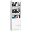 AKORD | Libreria per Ufficio CLP 60 cm | Mobile con 3 Cassetti 3 Ripiani | Porta Libri | Mobiletto Camera de Letto | Scaffale Soggiorno | Salvaspazio | Wit