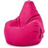 Green Bean© Poltrona a sacco con schienale 80x70x90cm - Sedia Gaming 230 litri di imbottitura accogliente, morbida, e lavabile - Cuscino pavimento Pouf Sgabello Poltrona da gioco Relax Rosa