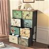 FEEOHOME Cassettiera retrò con 8 cassetti, credenza con telaio in metallo e cassetti in tessuto, stile rustico, ideale per camera da letto, soggiorno, cucina (8 cassetti)