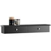 SoBuy Mensola da Muro con 2 Cassetti - mensole da parete per Ingresso, Soggiorno e Camera - Nero 64x15x10cm FRG43-SCH