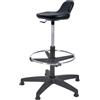 Topsit IND000014 - Sgabello Alto con poggiapiedi, in PU, 40 x 43 x 85 cm, Colore: Nero