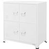 ML DESIGN modern living ML-Design Schedario da Ufficio 75x40x80,5 cm Bianco Acciaio Mobile a 4 Gambe Armadietto in Metallo 4 Ante 2 Scomparti Interni Armadio Industriale Portadocumenti in Acciaio di Stoccaggio Portaoggetti