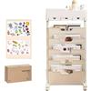 Generic Libreria mobile a 5 ripiani con ruote e cassetti, comoda libreria per camera da letto, soggiorno, casa e scuola, libreria per una facile organizzazione