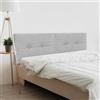 DHOME Testata in lino naturale DUAL con bottoni divisa in 2 pezzi Testata imbottita letto camera da letto moderna TOP TRENDING (Lino Grigio Chiaro, 160cm Doppio (150/160))